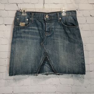 Polo Jeans Co. button fly reconstructed denim skirt